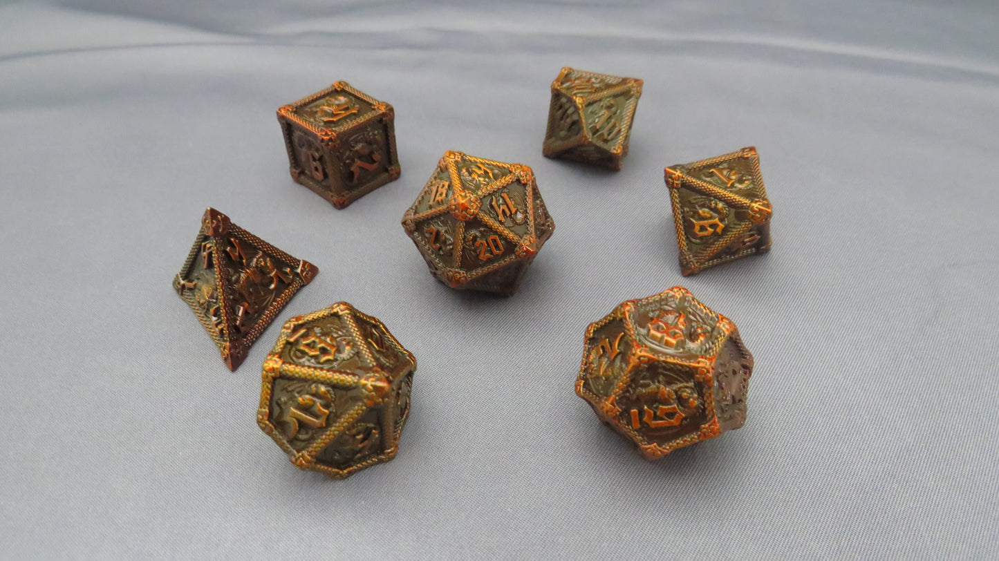 Metal Polyhedral Playing Dice Set