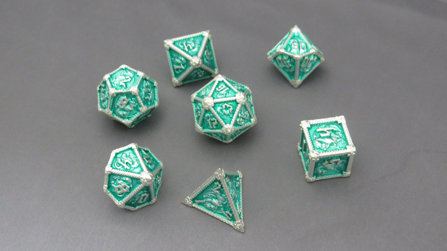 Metal Polyhedral Playing Dice Set