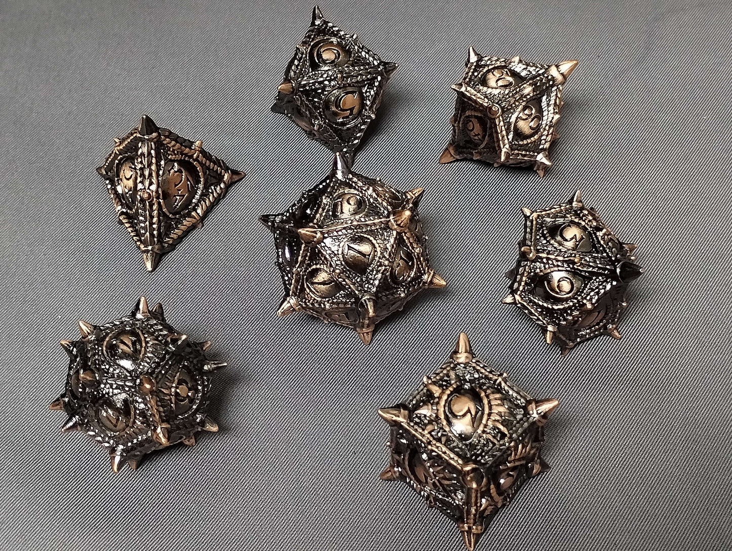 Metal Polyhedral Dice - Dragon Eye Dice Sets