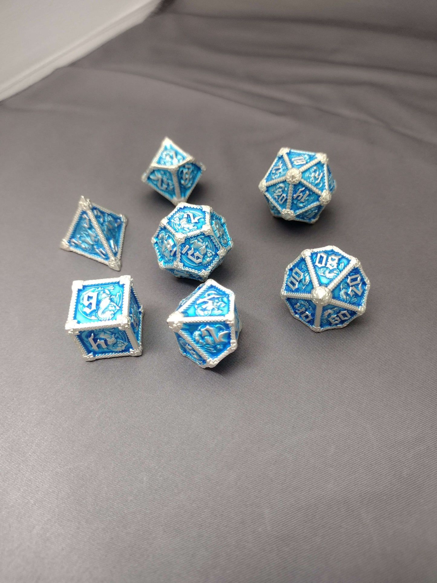 Metal Polyhedral Playing Dice Set