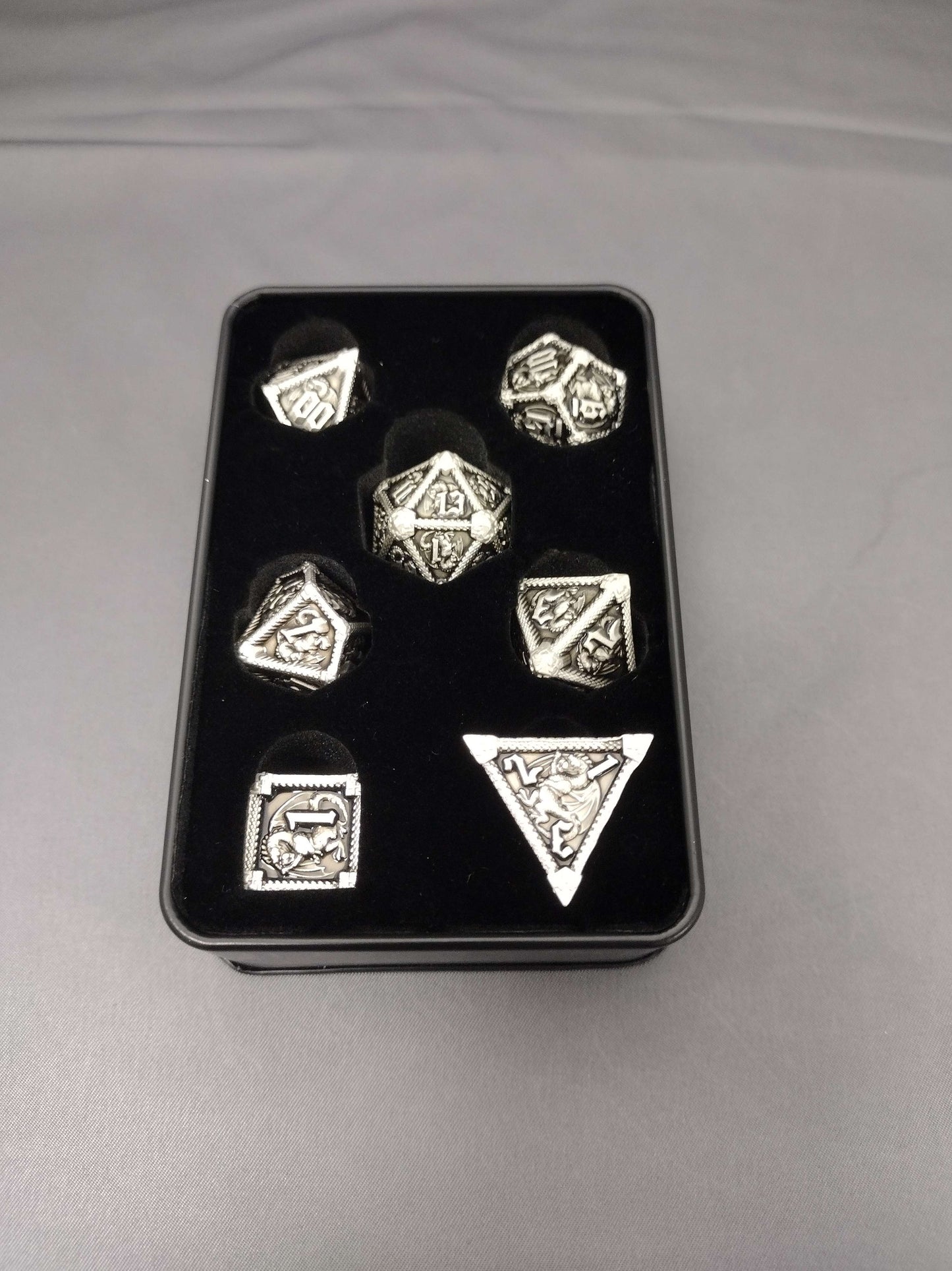 Metal Polyhedral Playing Dice Set