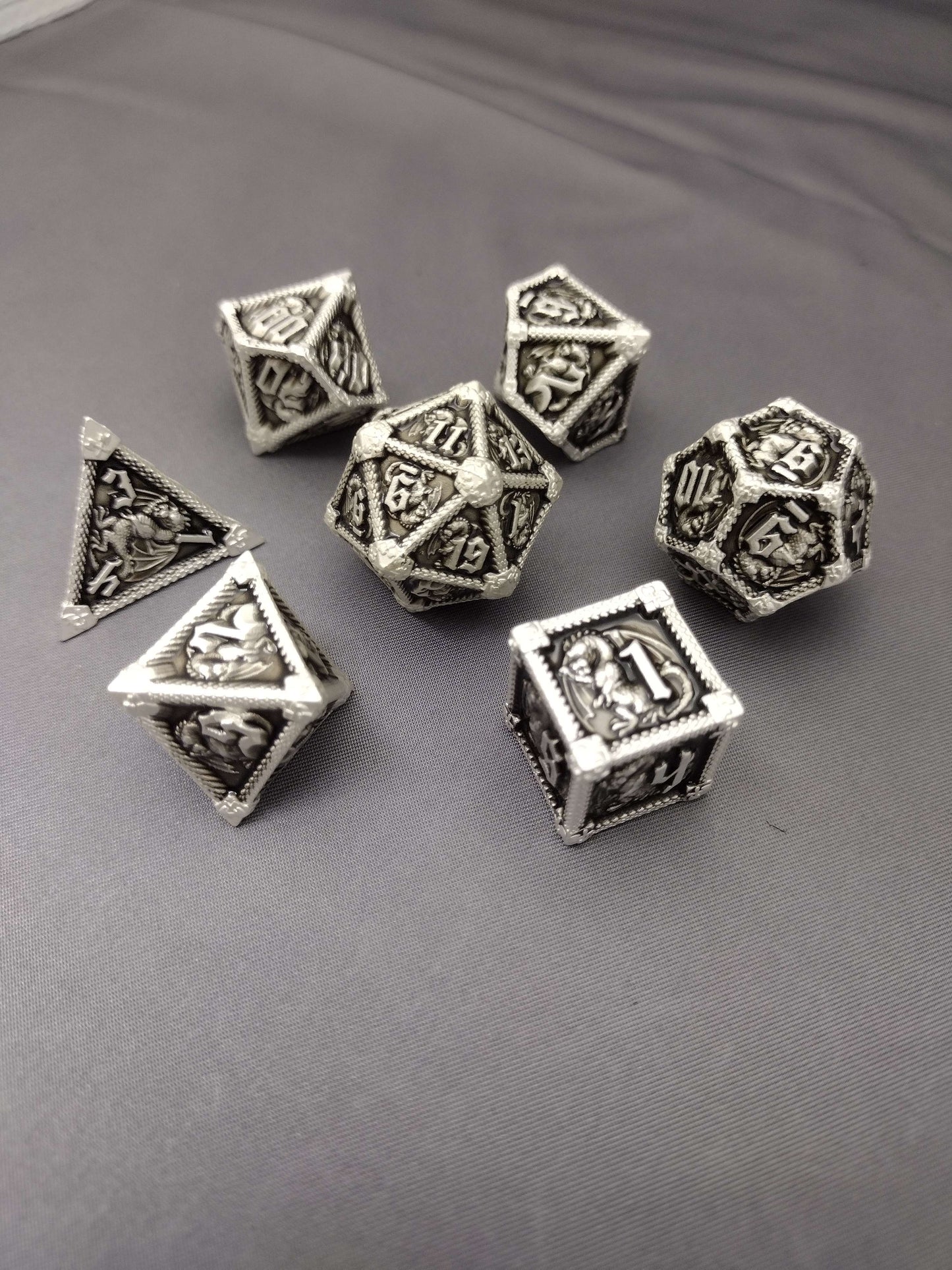 Metal Polyhedral Playing Dice Set