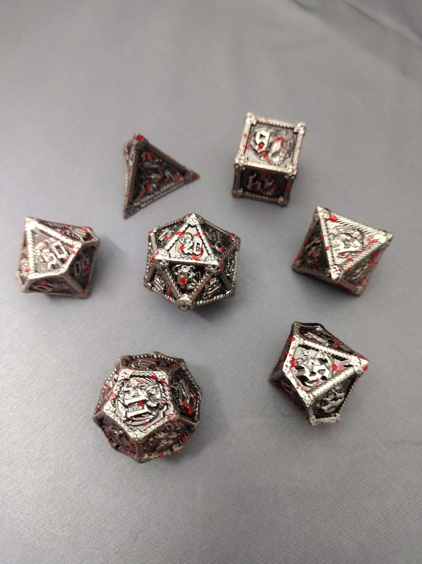Metal Polyhedral Playing Dice Set