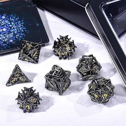 Metal Polyhedral Dice Set - Maple Leaf