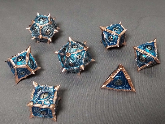 Metal Polyhedral Dice - Dragon Eye Dice Sets