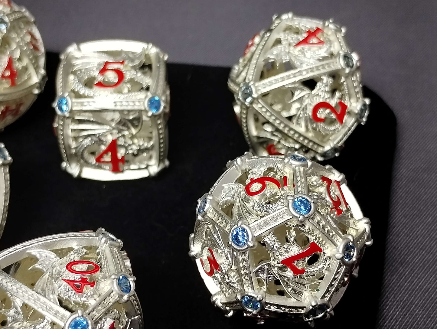 Metal Polyhedral Dice Set - Round Hollow